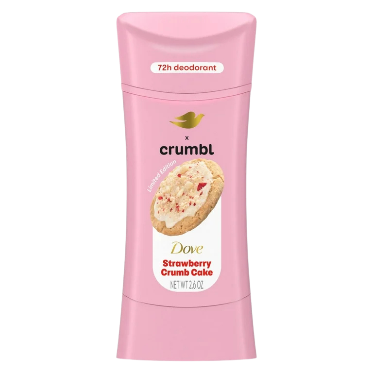 Dove x Crumbl Deodrant Strawberry Crumb Cake
